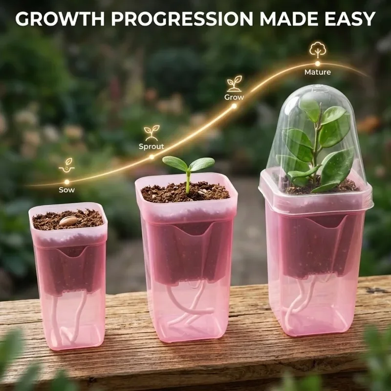 أواني زراعة شفافة وردية ذاتية  - مراجعة Self-Watering Planter وسعره